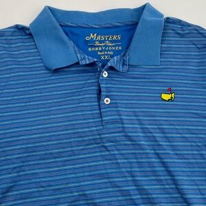 Masters Limited Edition Bobby Jones Men's‎ XXL Blue Striped Short Sleeve Polo